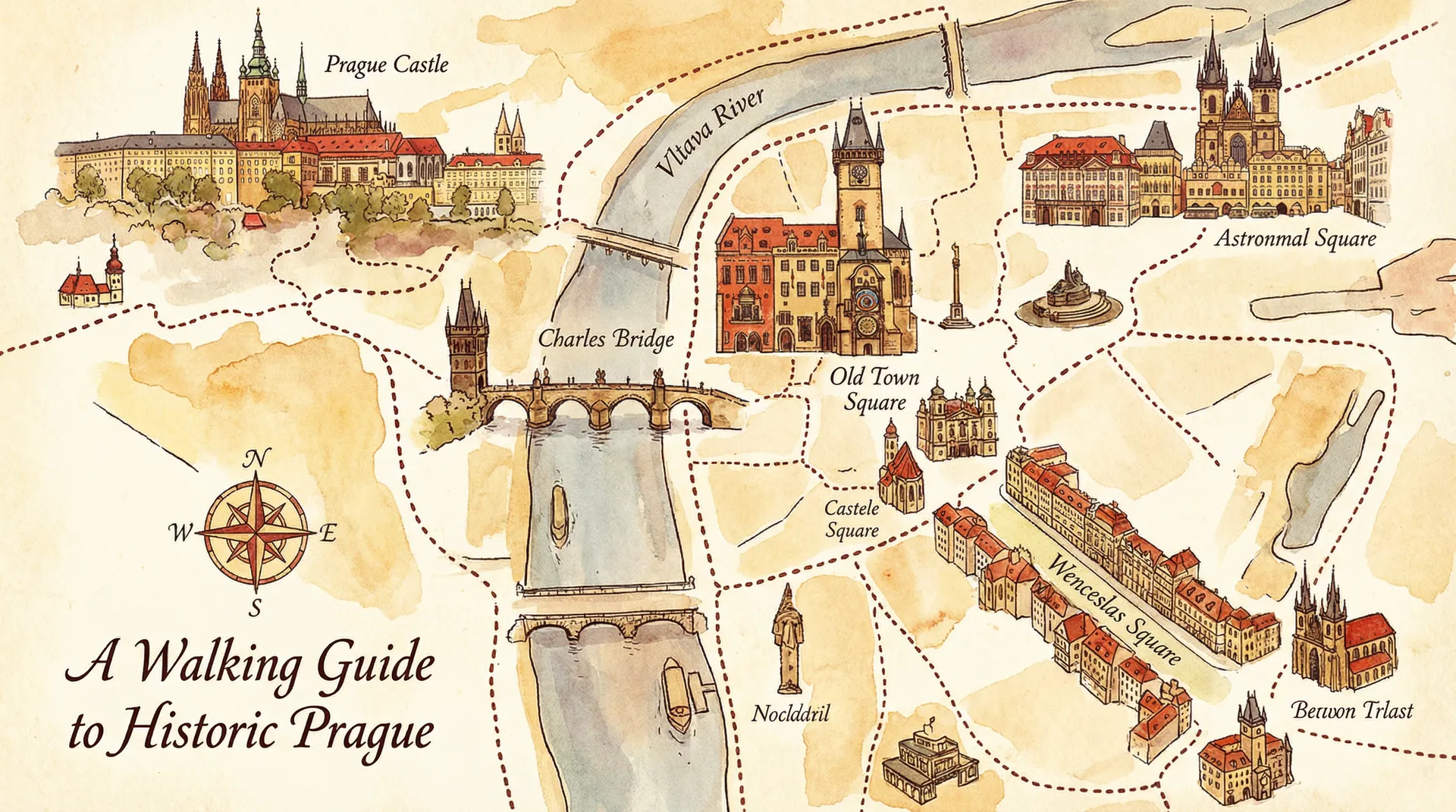 捷克城市探索路线地图 - 捷克街头 路线规划